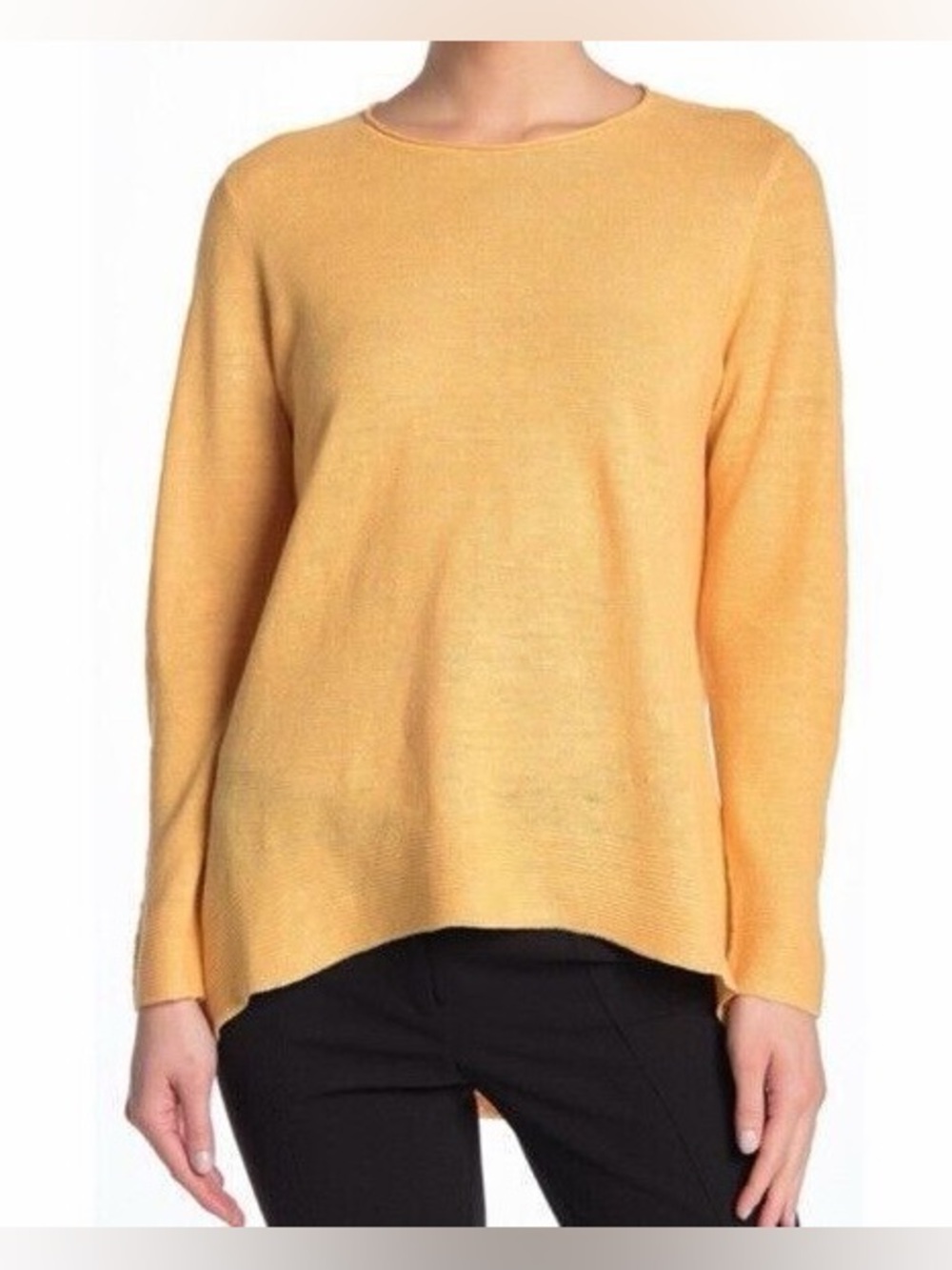 Eileen Fisher Organic Linen Tunic Top Golden Yellow Medium